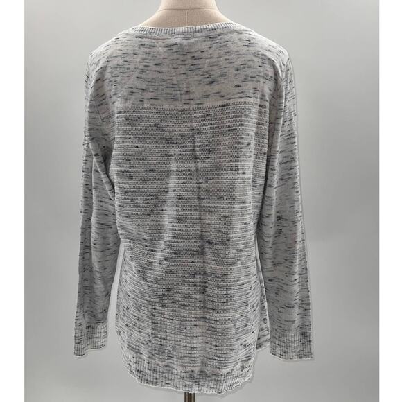 Talbots Petite Heathered Light Gray Ribbed Light Weight Crew Neck Sweater-LP: i - Picture 3 of 12